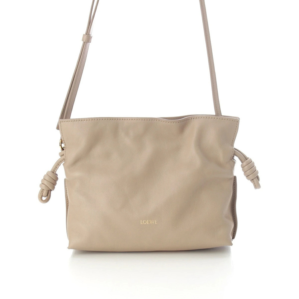 Loewe Flamenco Clutch Napa Calf Shoulder Bag Sand Beige Cream